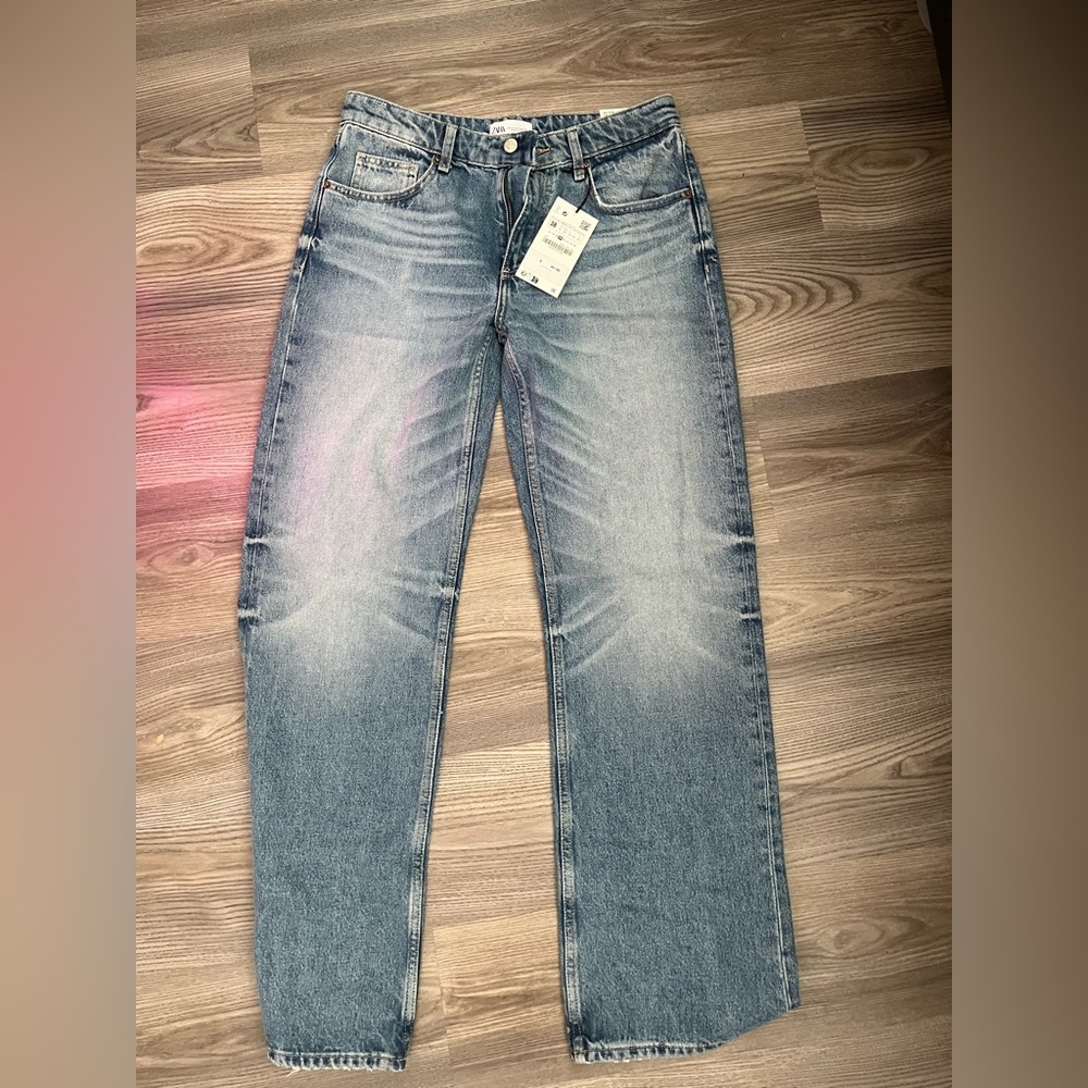 Zara Mid Rise Full Length Jeans